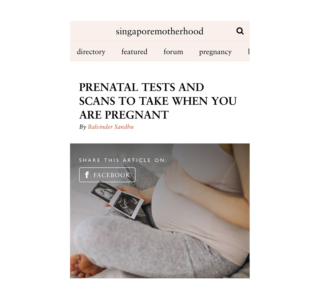 Singapore Motherhood: Prenatal Tests and Scans to Take When You Are Pregnant